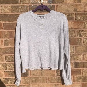 Brandy Melville Gray Henley Top